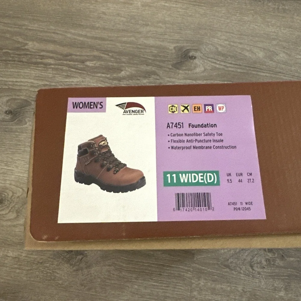 Avenger Womens Work Boot Size 11 Wide A7451 Foundation Composite Toe Waterproof